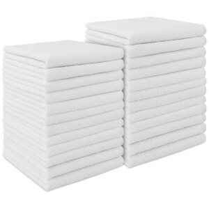 AIDEA 24-Pack White Microfiber Cleansing Cloths – Absorbent, Lint-Free, Scratch-Free, and Streak-Free Dish Towels and Bar Rags (11.5 in. x …)