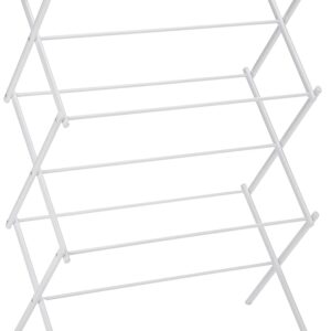 Amazon Fundamentals Moveable Foldable Laundry Drying Rack for Air Drying Garments, Appropriate for Indoor and Outside Use – Dimensions: 29.4 x 14.8 x 41.9 inches (LxWxH), White