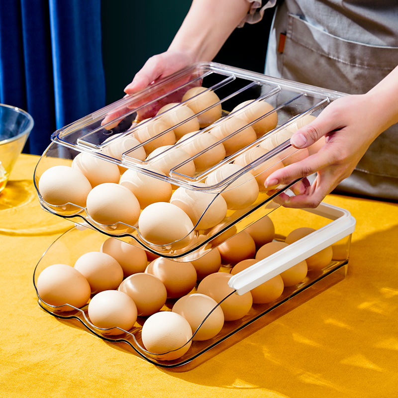 Clear Plastic Egg Storage Tray for Fridge - Contemporary Egg Holder Field