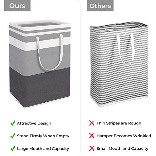 HomeHacks 2-Pack Outsized Laundry Basket, Waterproof Freestanding Hamper, Collapsible Tall Garments Bin with Prolonged Handles for Clothes and Toys in Dorms and Extra