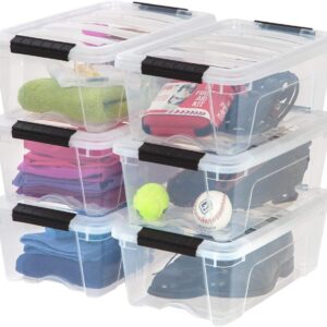 IRIS USA 13 Qt Stackable Plastic Storage Bins with Lids – Pack of 6, BPA-Free, Made within the USA – Clear Organizing Resolution, Options Latches, Sturdy Nestable Containers,…