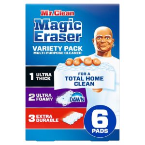 Mr. Clear Magic Eraser Sponge Selection Pack – All-Goal Cleaner and Scrubber for Kitchen, Lavatory, Bathe, Oven, and Extra, Contains 1 Extremely Thick, 2 Extremely Foamy, & 3