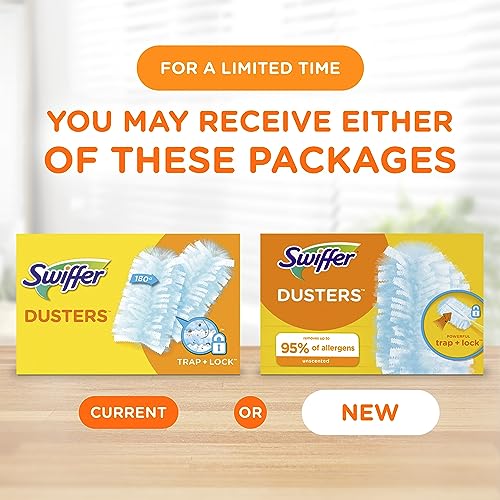 Swiffer Dusters Refill - Disposable Feather & Microfiber Duster Various for Cleansing Mud from Furnishings, Blinds, Ceiling Followers, and Partitions; Unscented, 18 Rely, Allergy-Lowering